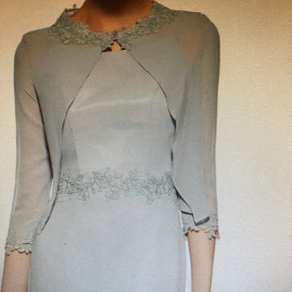 Gray dress with sheer jacket